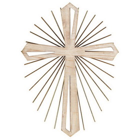 Dicksons MWC-388 Wood With Metal Starburst Wall Cross