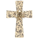 Dicksons MWC-398 Metal Wall Cross With Wood Flower