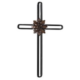 Dicksons MWC-408 Wall Cross With Flower Metal 17H