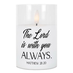 Dicksons PGC-04-19SWH Led Candle Lord Is With-Matt 28:20 4In