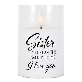 Dicksons PGC-04-24WH Led Candle Sister You Mean The World 4In