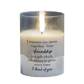 Dicksons PGC-04-28GY Led Candle I Treasure Our Times 4In Grey