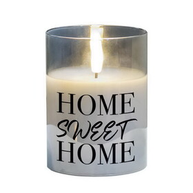 Dicksons PGC-04-31GY Led Candle Home Sweet Home 4In Grey