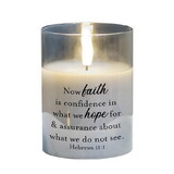 Dicksons PGC-04-39SGY Led Candle Faith Is Heb 11:1 4In Grey