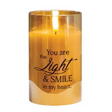 Dicksons PGC-05-08GD Led Candle You Are The Light & Smile 5In