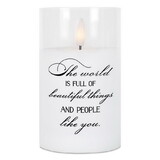 Dicksons PGC-05-23WH Led Candle The World Is Full 5In White