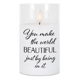 Dicksons PGC-05-25WH Led Candle You Make The World 5In White
