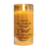 Dicksons PGC-06-16SGD Led Candle I Can Do All Phil 4:13 6In