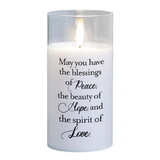 Dicksons PGC-06-19SWH Led Candle May You Have Blessings 6In