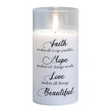 Dicksons PGC-06-20SWH Led Candle Faith Makes All White 6In