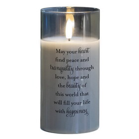 Dicksons PGC-06-30GY Led Candle May Your Heart Find Peace 6In