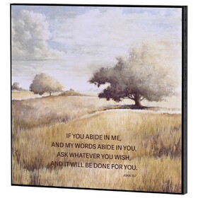 Dicksons PLK1212-400 Wall Plaque Abide In Me Tree In Field