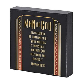 Dicksons PLK44-133 Tabletop Plaque Man Of God Matthew 19:26