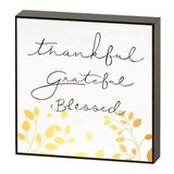 Dicksons PLK44-2235 Tabletop Plaque Thankful Grateful 4X4