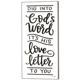 Dicksons PLK918-3104 Plq Wall Dig Into God'S Word Mdf 9X18