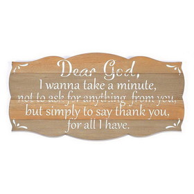 Dicksons PLKPLQW-4 Dear God Thank You Wall Plaque