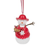 Dicksons SMO1911 Mrs. Snowman With Cardinal Nest Ornament