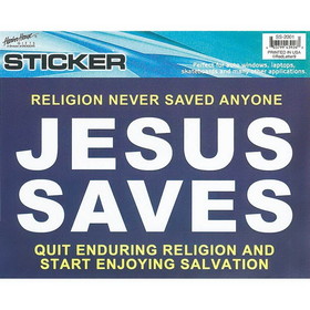Dicksons SS-2001 Window Sticker Jesus Saves Mylar