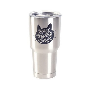 Dicksons SSTUM-95 Tumbler Peace Love & Cats 30Oz Stainless