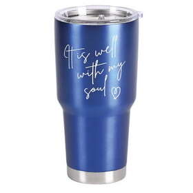 Dicksons SSTUM30BL-18 Tumbler It Is Well With My Blue 30 Oz