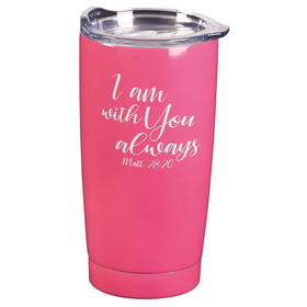 Dicksons SSTUMPK-30 I Am With You Always Pink Tumbler 20 Oz