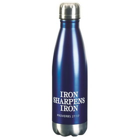 Dicksons SSWBBL-14 Water Bottle Iron Sharpens Iron Blue