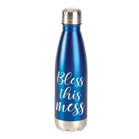 Dicksons SSWBBL-2 Water Bottle Bless This Mess Blue 17 Oz