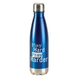 Dicksons SSWBBL-5 Water Bottle Play Hard Pray Harder Blue