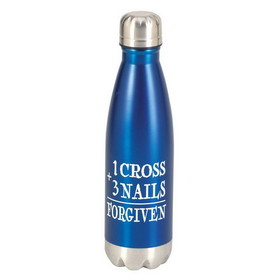 Dicksons SSWBBL-8 Water Bottle 1 Cross Forgiven Blue 17Oz