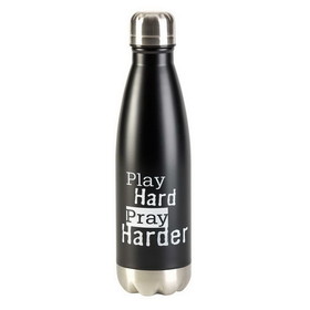 Dicksons SSWBBLK-5 Water Bottle Play Hard Pray Harder Black