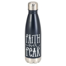 Dicksons SSWBBLK-8 Water Bottle Faith Over Fear Black 17Oz