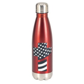 Dicksons SSWBR-10 Water Bottle Patriotic Cross Red 17 Oz