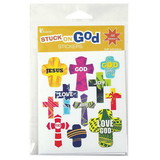 Dicksons STKR-100 Sticker Crs Jesus-God Sticker 44 Pcs