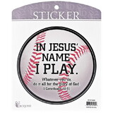 Dicksons STKR-5024 Sticker Baseball In Jesus Name I Play