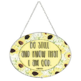 Dicksons SUNCG-1003 Suncatcher Be Still And Know 9In Oval