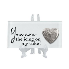 Dicksons TLGL36WH Tbltop Tile You Are Icing White W/Locket