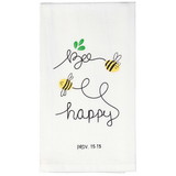 Dicksons TOWEL-129 Towel Floursack Bee Happy Cotton