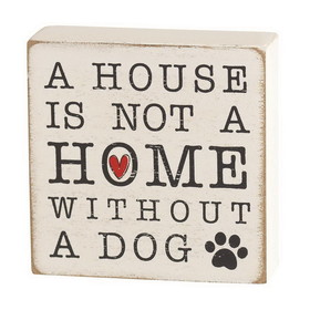 Dicksons TPLK33-124 Ttop Plk A House Without Dog Mdf Wht 3"H