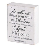 Dicksons TPLK34-321 Tabletop Plaque He Will Not Forget