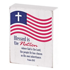 Dicksons TPLK34-325 Tabletop Plaque Flag Blessed Is The 3X4