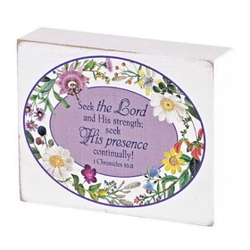 Dicksons TPLK43-333 Tabletop Plaque Seek The Lord White 4X3