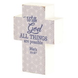 Dicksons TPLKC34-47 Wood Cross With God All Things Mark10:27