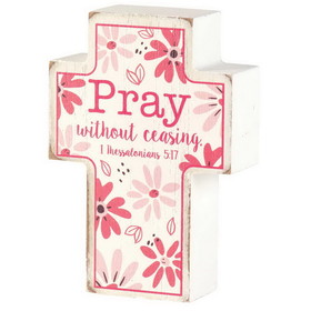 Dicksons TPLKC34-65 Tabletop Plaque Cross Pray Without