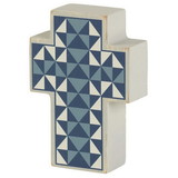 Dicksons TPLKC34-78 Tabletop Cross Plaque Blue Gray Quilted