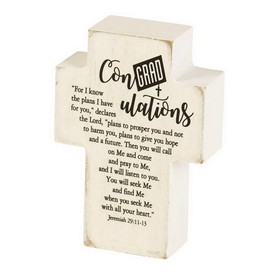Dicksons TPLKC34-88 Tabletop Cross Plaque For I Know Plans