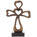 Dicksons TTCR-301 Brown Contemporary Heart Cross On Base