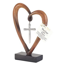 Dicksons TTCR-345 Tabletop Figurine Heart Silver Cross