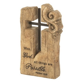 Dicksons TTCR-449 With God All Things Tabletop Cross 8.5"