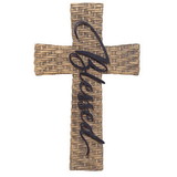 Dicksons WCR-177 Basket Weave Blessed Wall Cross 10