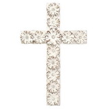 Dicksons WCR-179 White Floral Resin Wall Cross 10